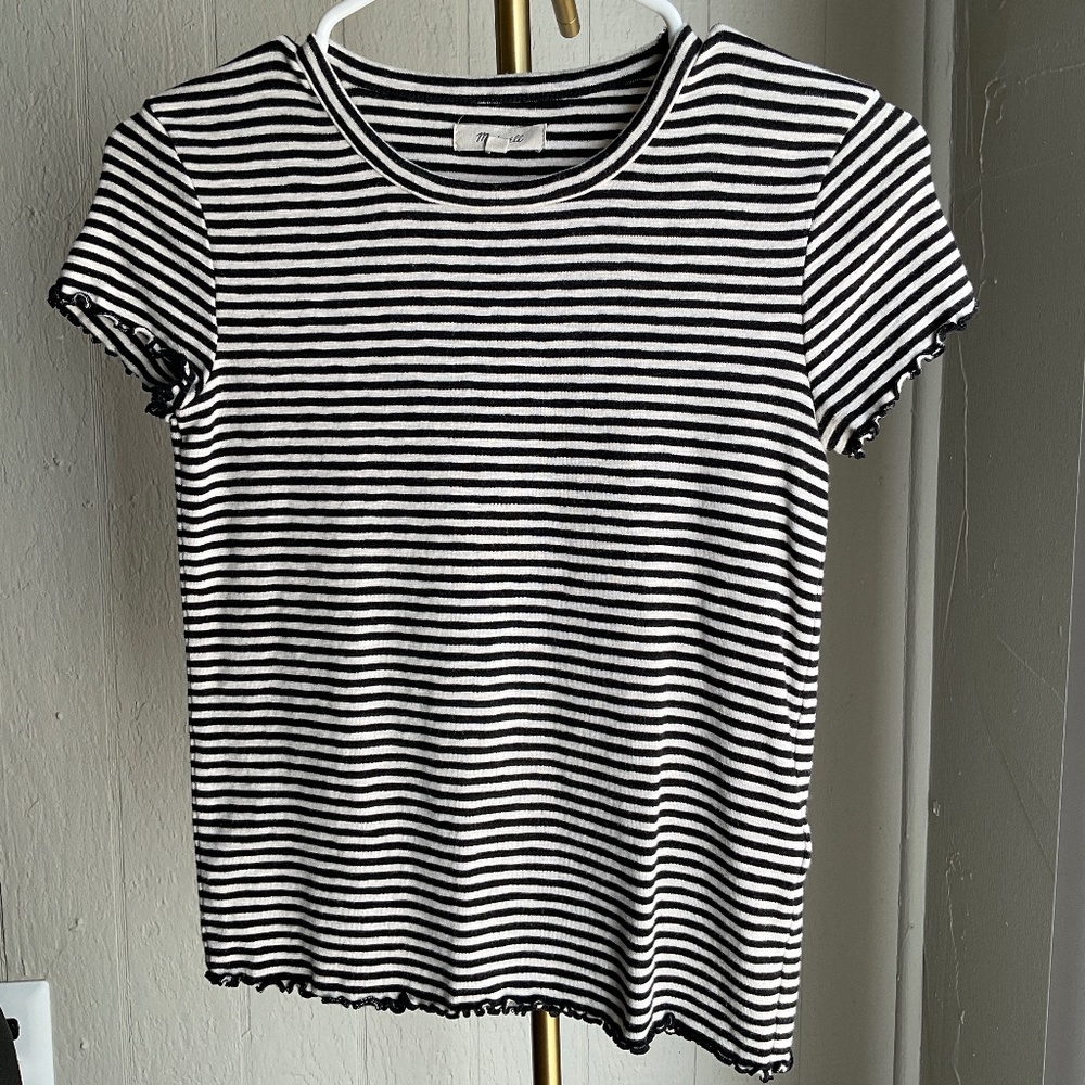 Madewell Black and White Striped T-Shirt